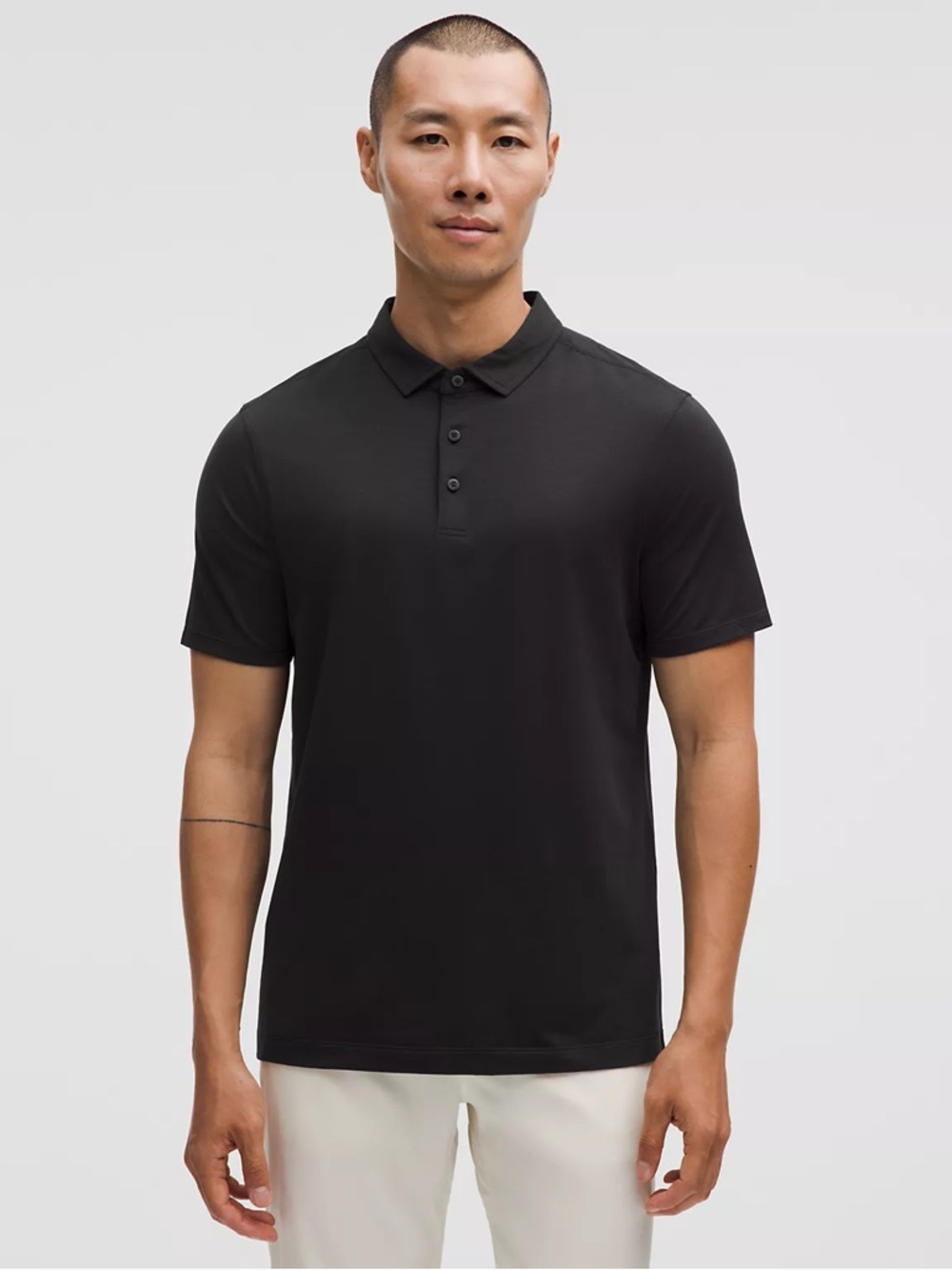 Lululemon Men’s Black Evolution Short-Sleeve Polo Shirt